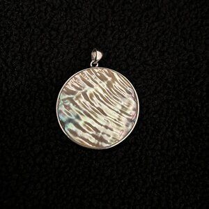 Silver pendant with mother-of-pearl shell, solid 925 silver made in Italy